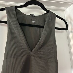 Ribbed V-Neck Sleeveless Top
